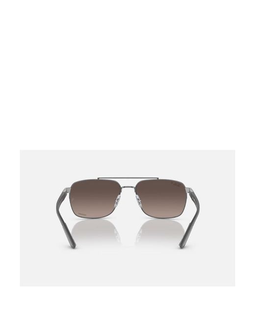 Ray-Ban White Rectangular Frame Sunglasses for men
