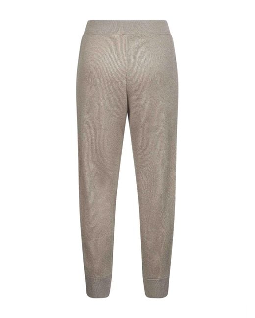 Brunello Cucinelli Gray Ribbed Tapered Leg Trousers