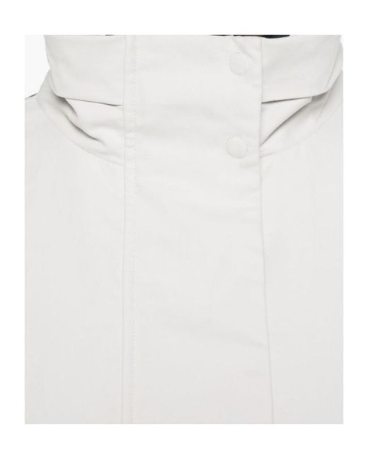 Emporio Armani White High-Neck Bomber Jacket