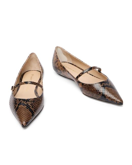 Stuart Weitzman Brown Emilia Mary Jane Flat