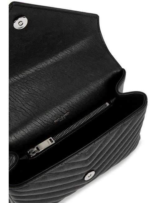 Saint Laurent Black College Medium Leather Shoulder Bag