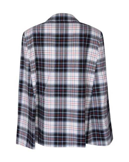 Comme des Garçons Gray Check-Pattern Wool Blazer for men
