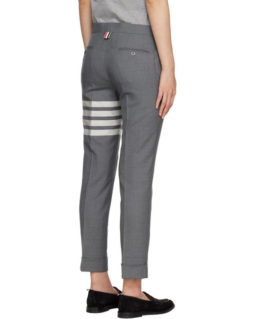 Thom Browne Gray 4-Bar Tailored Cropped Pants