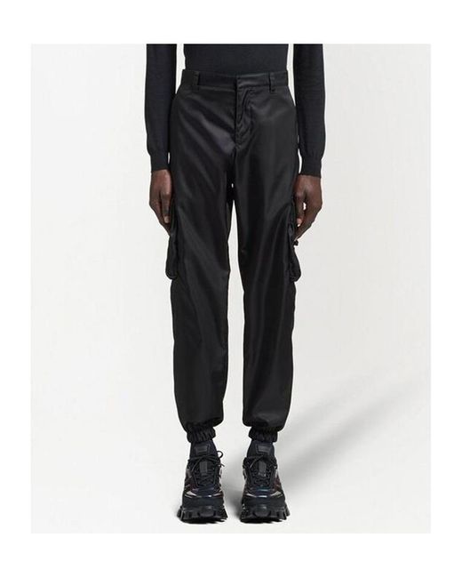 Prada Black Straight Leg Cargo Pants for men