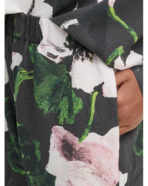 Stine Goya Green Floral-Print Trousers
