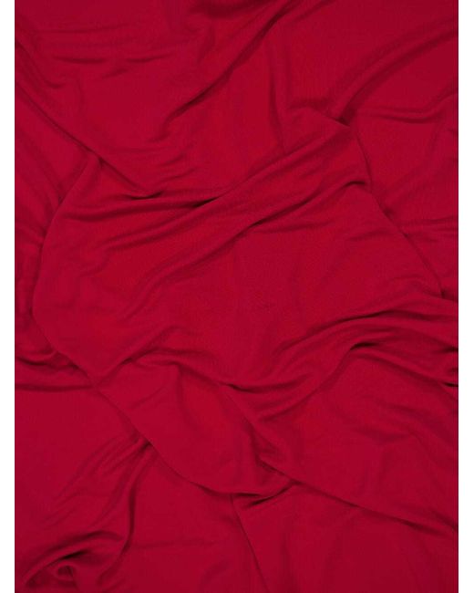 Stella McCartney Red Draped Long-Sleeve Gown
