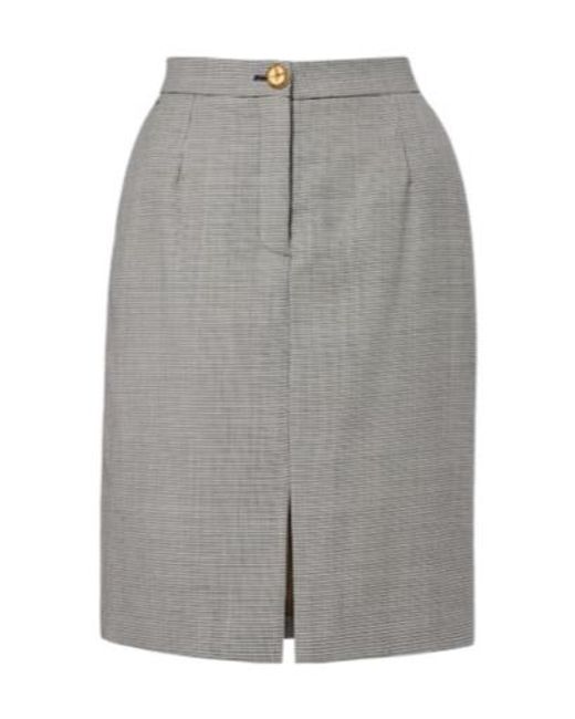 Blazé Milano Gray Popeye Virgin Wool Pencil Skirt