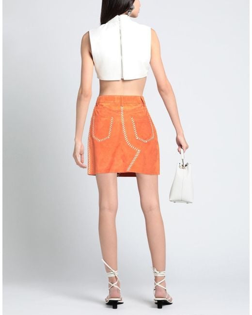 Marni Orange Pockets Flared Skirt