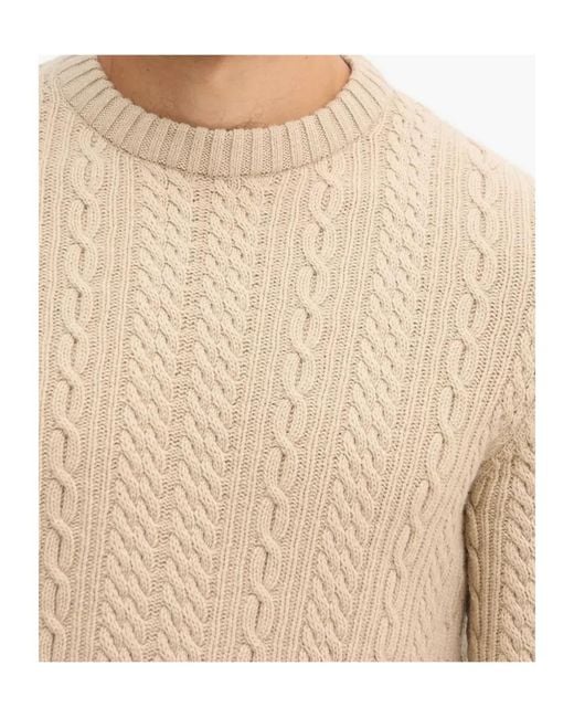 Barbour Natural Cable-Knit Crew-Neck Sweater for men