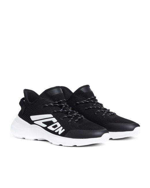 DSquared² Black Logo-Embossed Lace-Up Sneakers for men