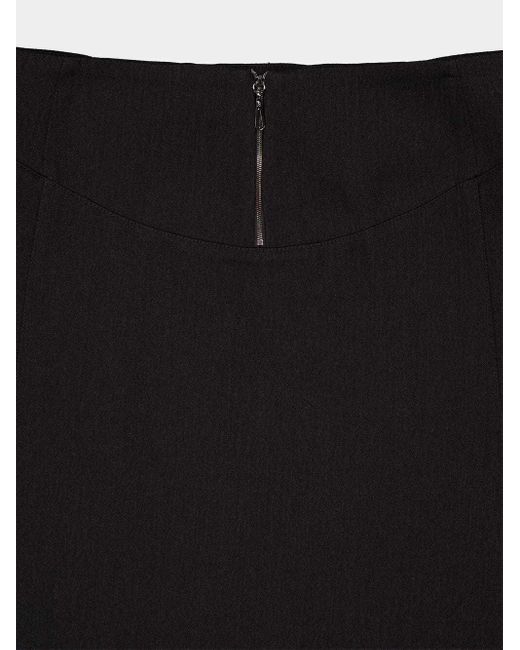 Rabanne Black Belted Pleated Midi Skirt