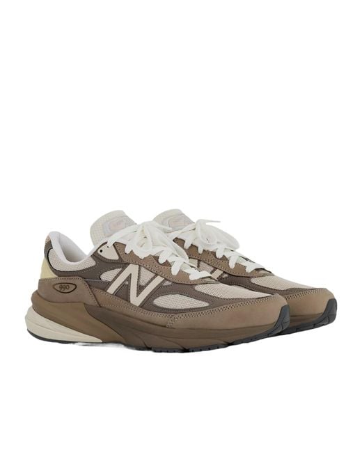 New Balance Brown 990V6 Lace-Up Sneakers for men