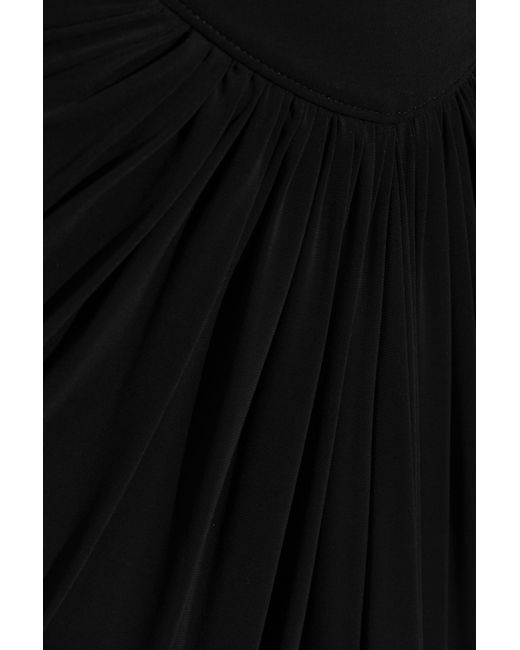 Alaïa Black Alaïa Draped Detailed Midi Skirt