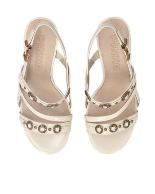 Pinko Metallic Open Toe Heeled Sandals