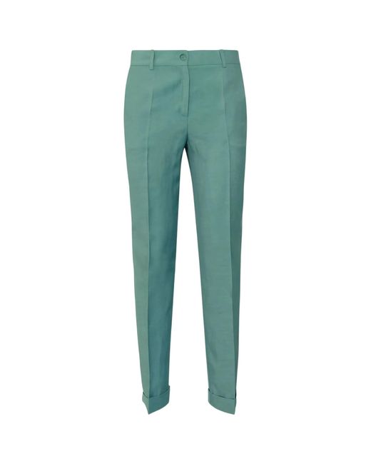 P.A.R.O.S.H. Green Flat-Front Trousers