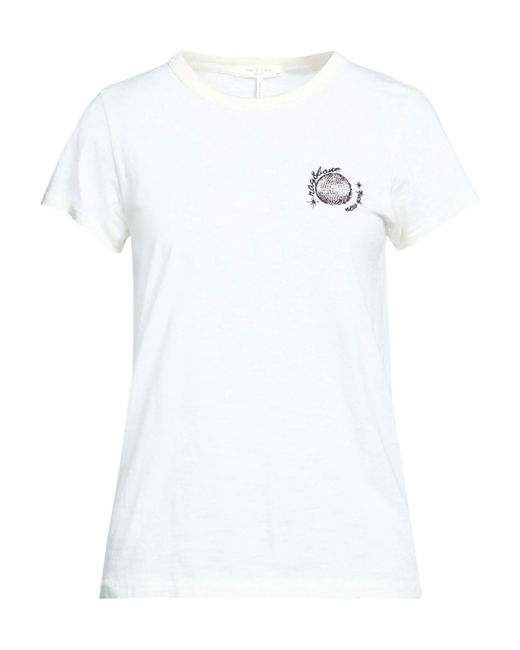 Rag & Bone White Solid-Color Short-Sleeved T-Shirt