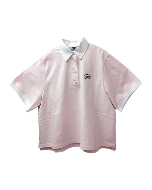 Prada Pink Short-Sleeved Polo Shirt for men
