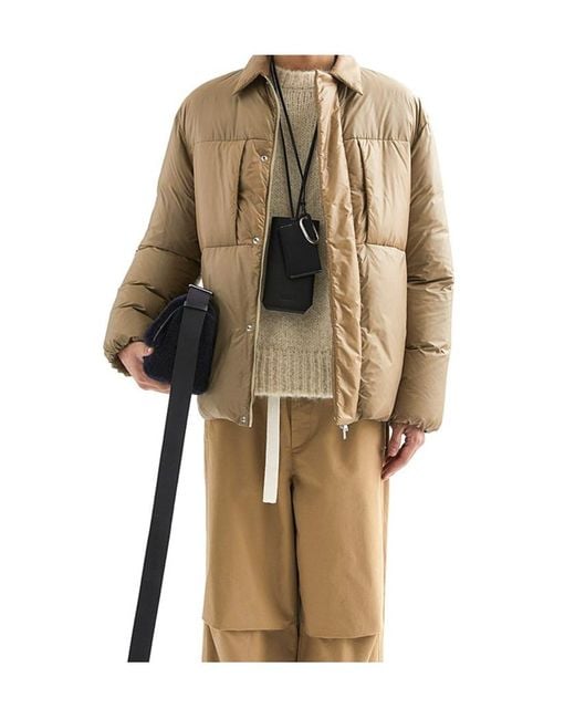 Jil Sander Brown Padded Down Jacket for men