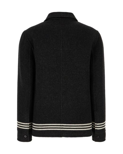 Burberry Black Ekd Motif Long Sleeved Jacket