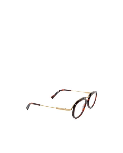 Zegna White Pilot Frame Glasses for men
