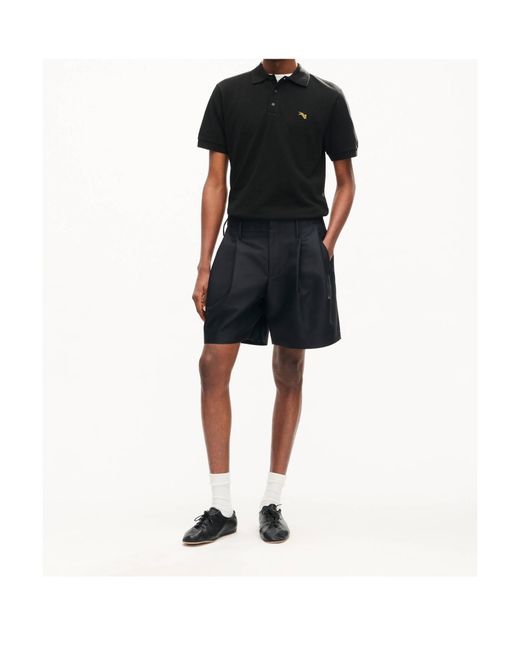 KENZO Black Jumping Tiger' Embroidered Slim Polo for men