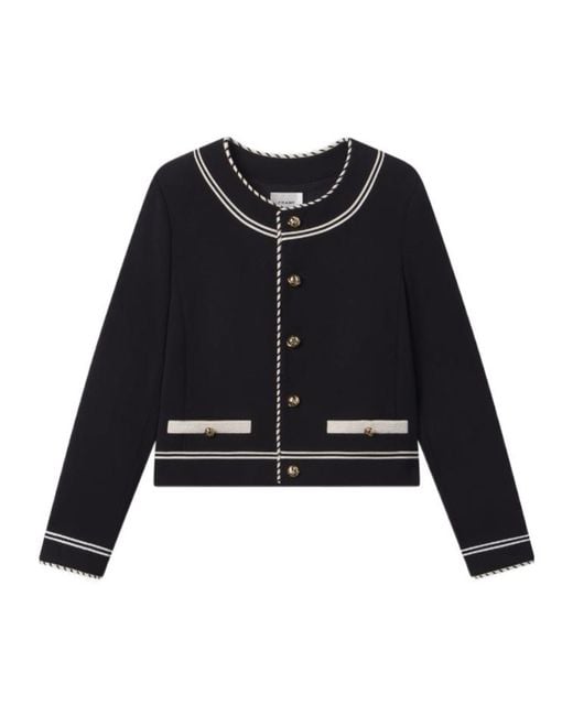 FRAME Black Button Embellished Jacket