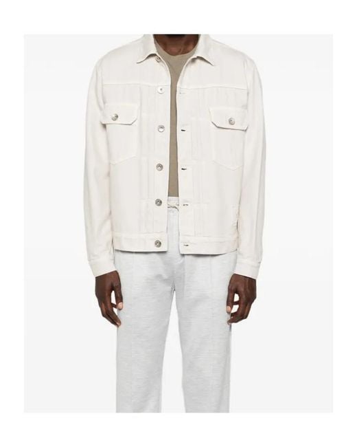 Eleventy White Flap-Pocket Jacket for men