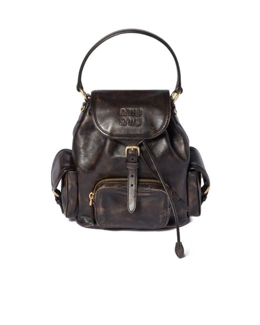 Miu Miu Black Leather Backpack