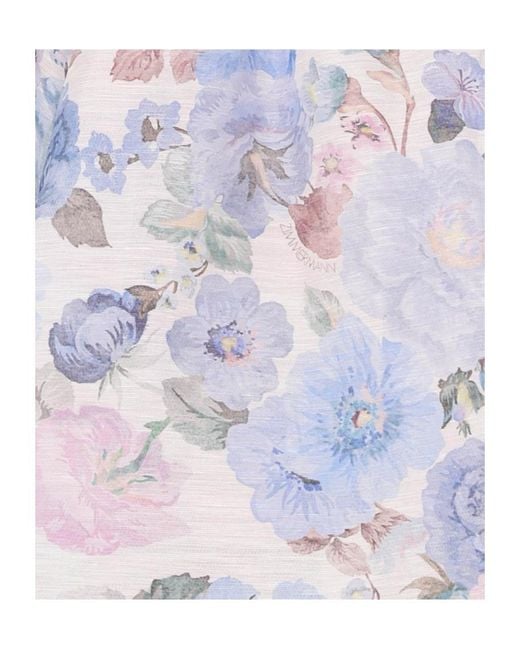 Zimmermann Blue Rebellion Drape Mini Dress