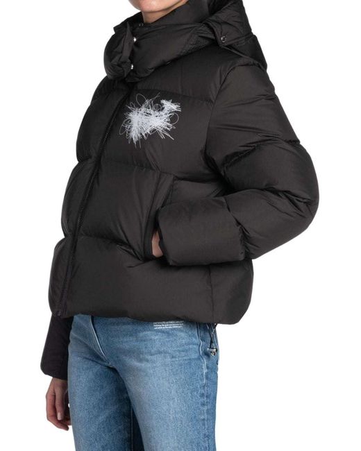 Off-White c/o Virgil Abloh Black Scribbled Arrows Hooded Down Jacket