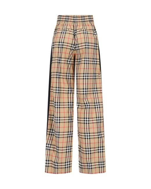 Burberry Natural 'check' Wide Pants