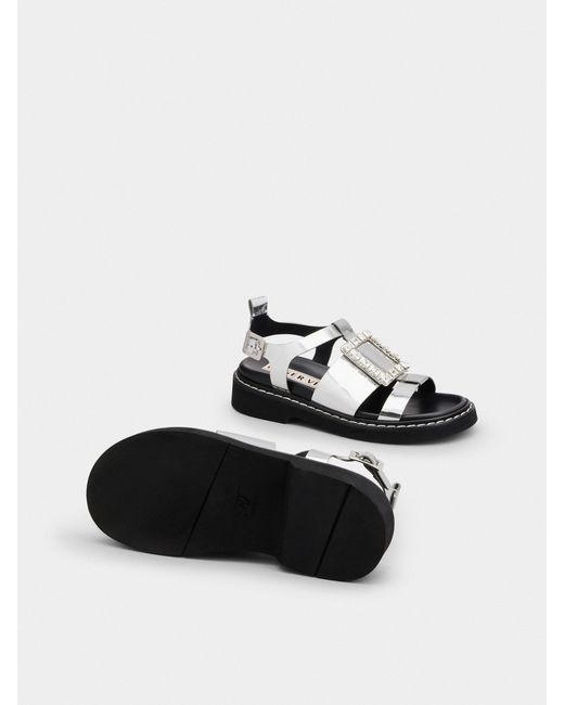 Roger Vivier Multicolor Open-Toed Round Head Sandals