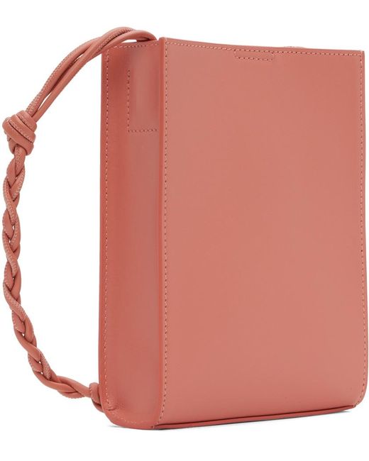 Jil Sander Pink Tangle Small Logo Embossed Crossbody Bag