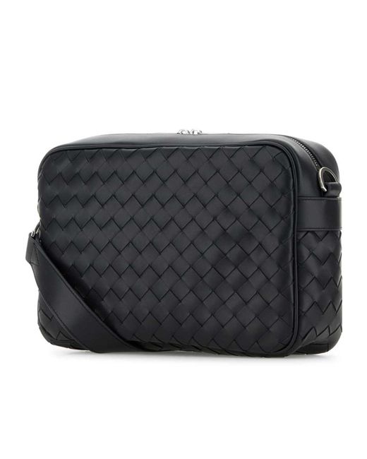 Bottega Veneta Black Medium Intrecciato Shoulder Bag for men