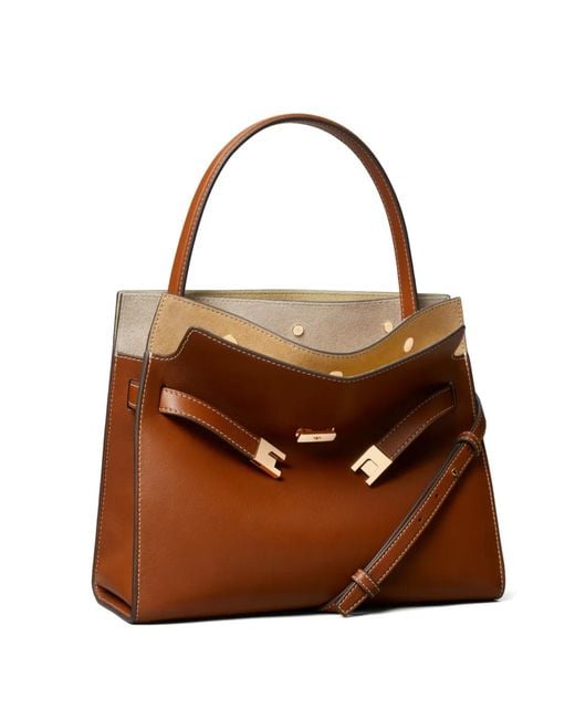 Tory Burch Brown Lee Radziwill Small Tote Bag