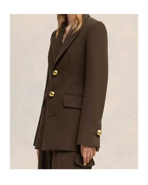 AMI Brown Ami Single-Breasted Tailored Blazer