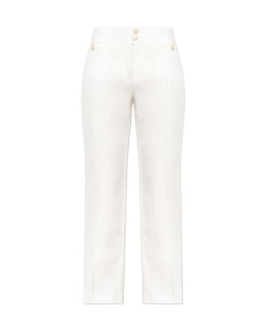 Etro White High-Waist Straight-Leg Trousers