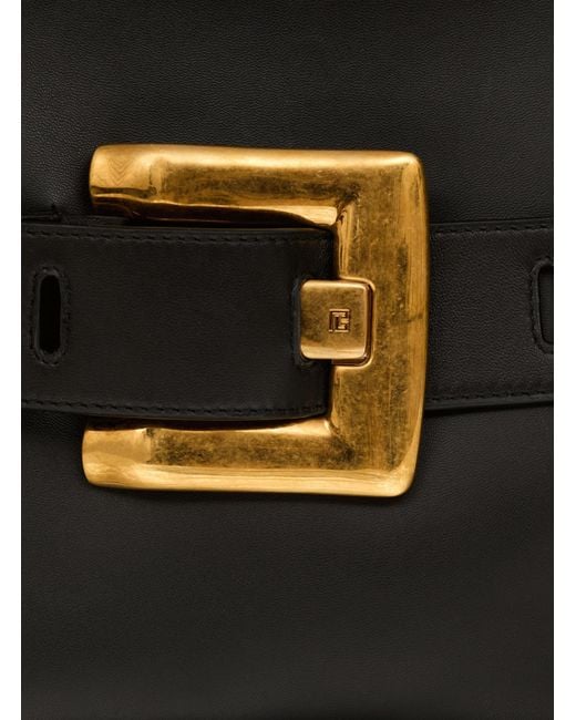 Balmain Black Anthem Buckle Wristlet Bag