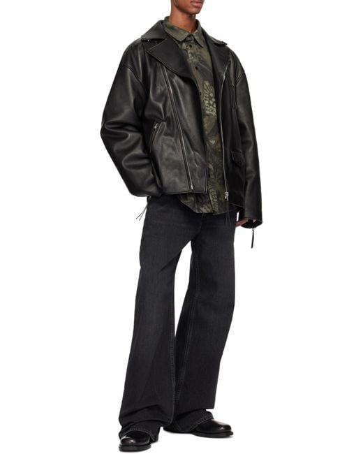 Acne Black Zip-Up Biker Jacket for men