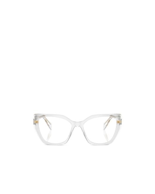 Prada White Eyewear Cat-Eye Frame Glasses