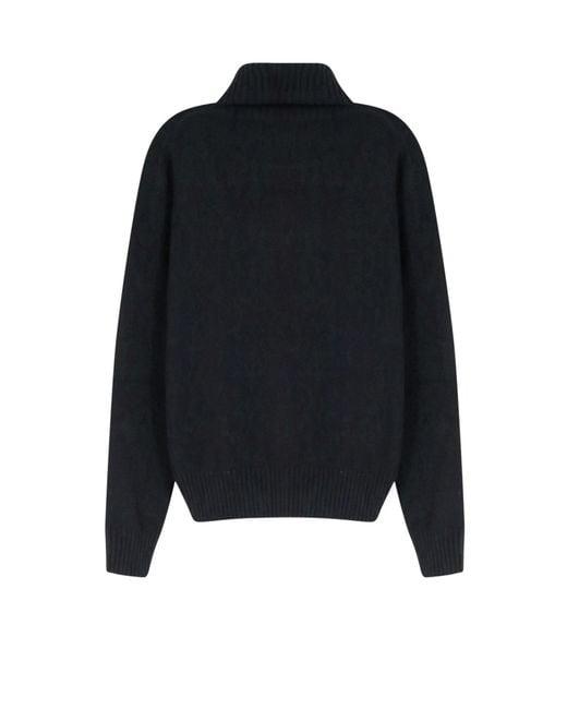 AMI Black Ami High Neck Knitted Jumper for men