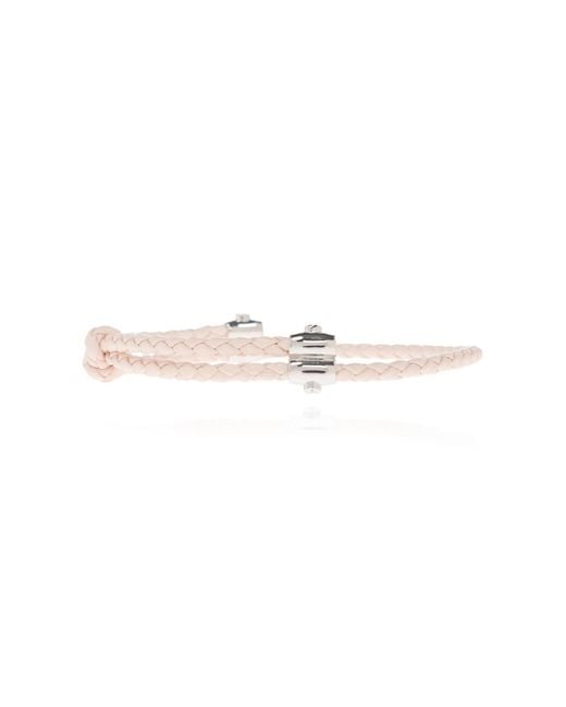 Bottega Veneta White Braided Design Bracelet for men