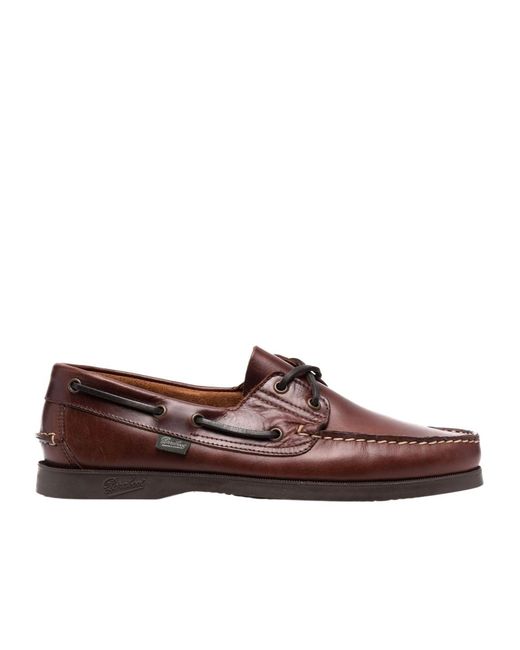 Paraboot Brown Round Head Loafer Shoes for men