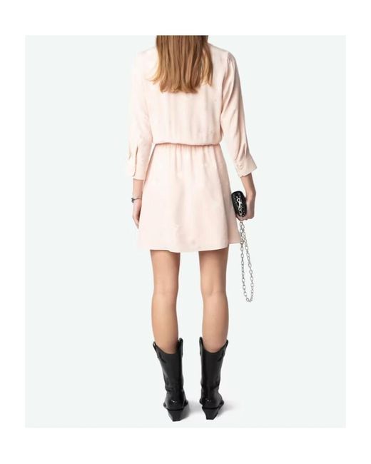 Zadig & Voltaire Pink Silk Mini Dress