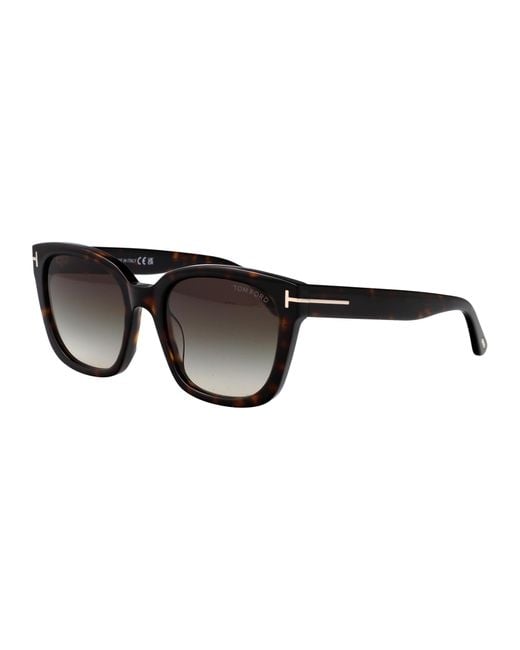 Tom Ford Brown Squared Sunglasses Ft1216 52 B