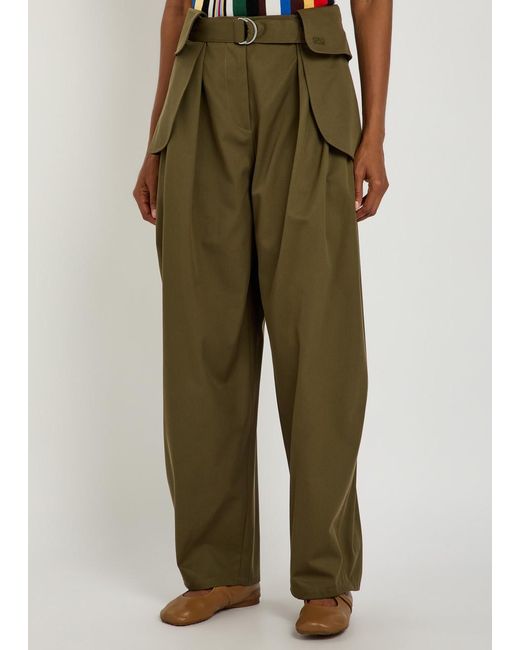 Loewe Green Blended Cotton Pants