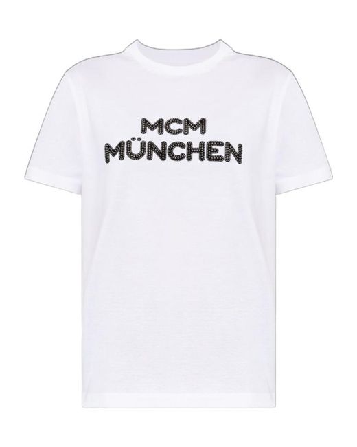 MCM White Short-Sleesleeved T-Shirt
