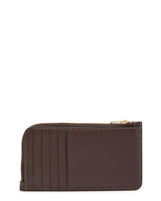 COACH Brown New York Leather Card Holder