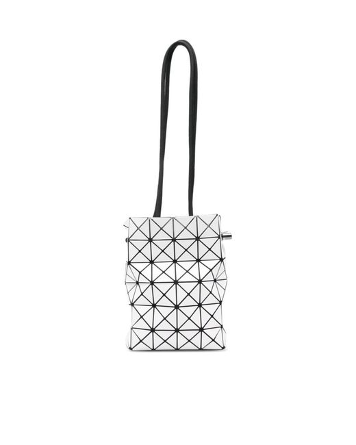 Issey Miyake White Prism Drawstring Shoulder Bag