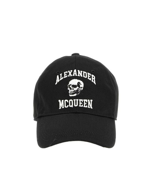 McQueen Black Logo Embroidered Baseball Cap for men
